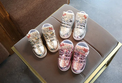 Kids LED Girls Flash Light-up Board Sneakers