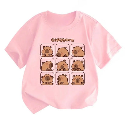 Capybara Printing Cute Short-Sleeved T-Shirt