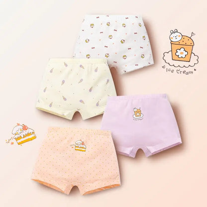 4 Piece/Lot Panties Cotton Soft Cute Cartoon Short