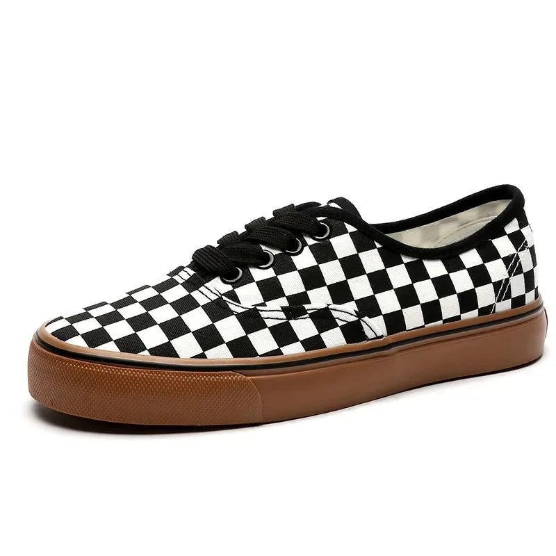 Plaid Canvas Unisex Breathable Sports Sneakers