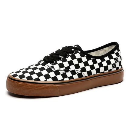 Plaid Canvas Unisex Breathable Sports Sneakers