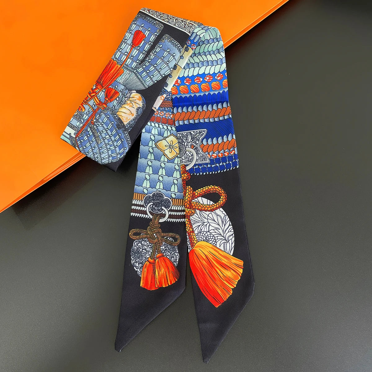 Zebra In Flowers Scarf Luxury Silk Scarf Hair Headband Foulard Skinny Scarves
