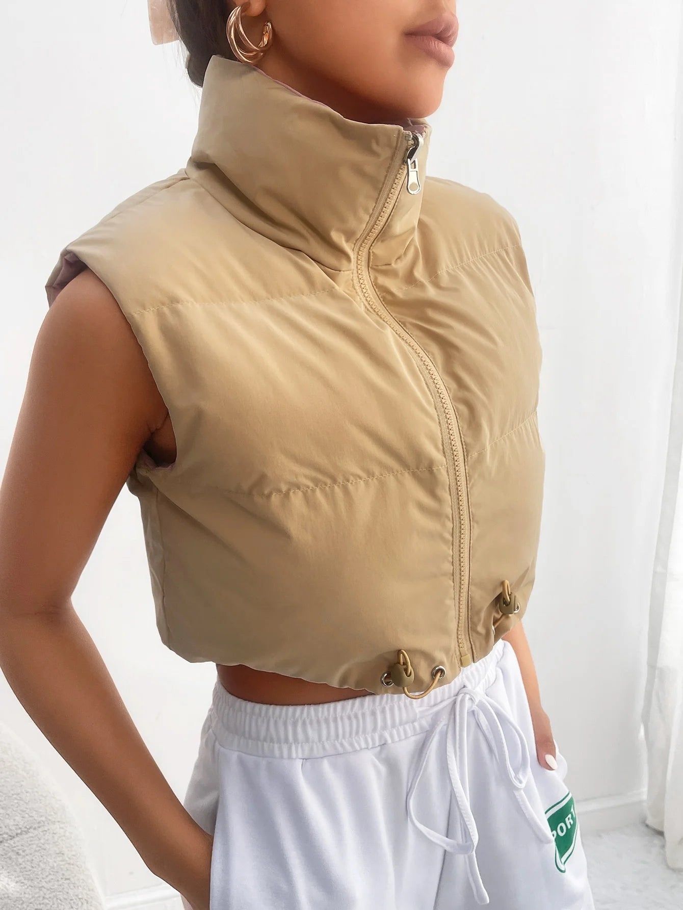 Slim-fit Stand Collar Trendy Vest