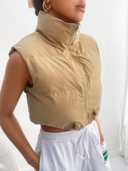 Slim-fit Stand Collar Trendy Vest