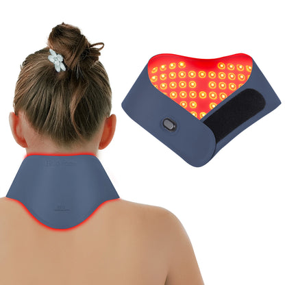 Neck Pain Relief Belt Red Light & Infrared Light Therapy Wrap Flexible Wearable Wrap Deep Therapy Pad with Auto Off Timer