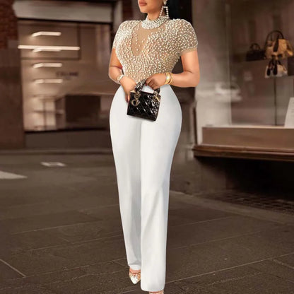 Elegant Short Sleeve Overalls Outfit