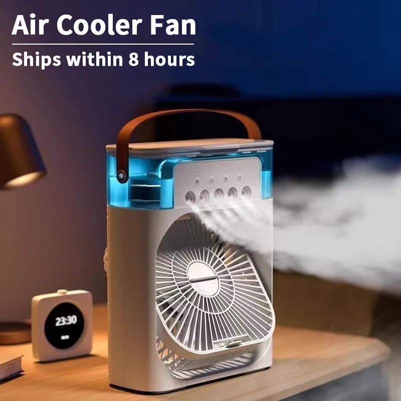3 In 1 New Fan AIr Conditioner Household Small Air Cooler LED Night Light Portable