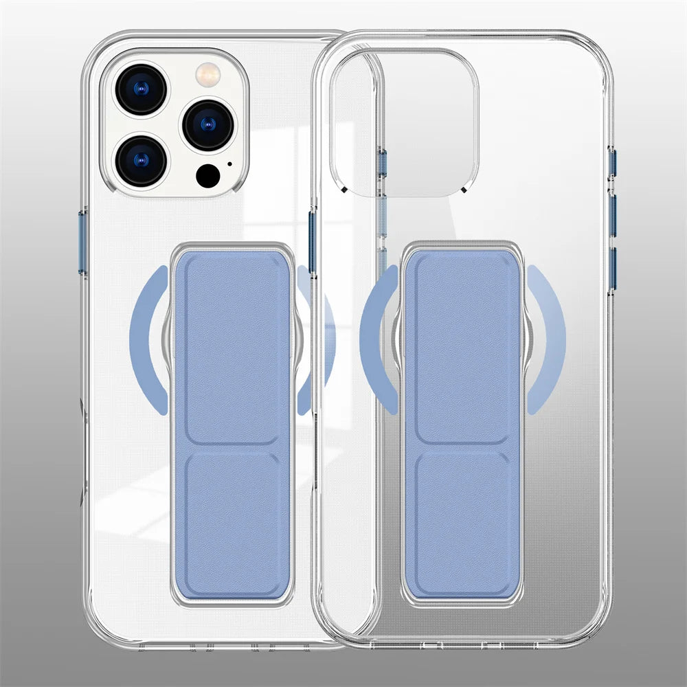 Luxury Folding Wristband Stand Magnetic Phone Case For iPhone Protective Back Cover