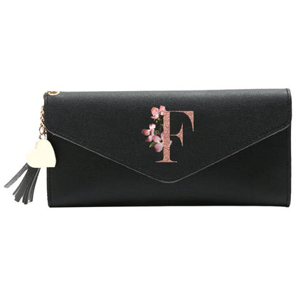 Black Small Leather Coin Rose Gold Wallet