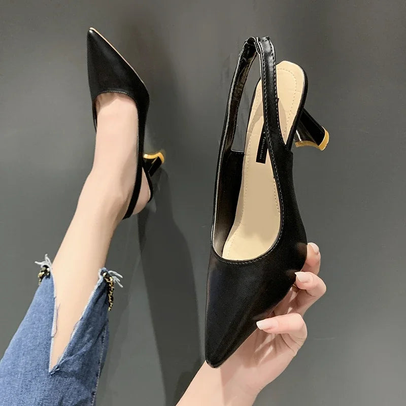 Stiletto Heel Shallow Mouth PU Sexy Sandals