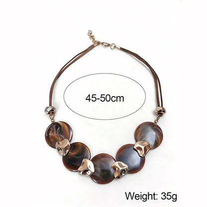 Bohemian Statement Acrylic Circular Pendants Necklace