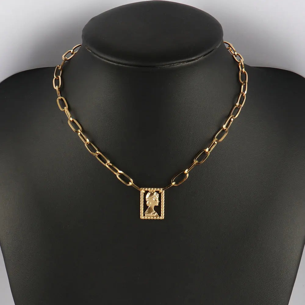 316L Stainless Steel Choker Heart Clavicle Chain Necklaces