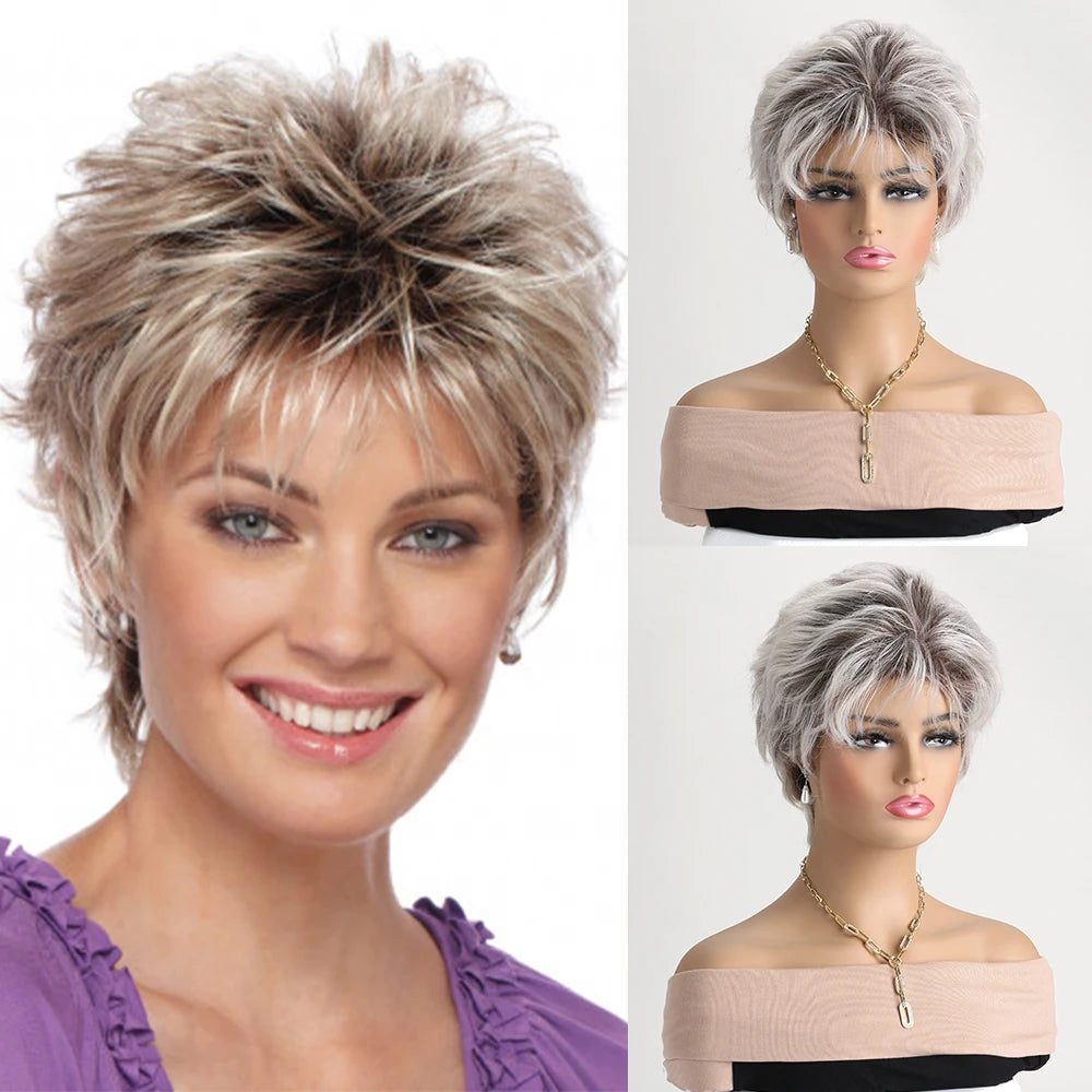 Short Natural Wigs with Bangs Soft  Hair Wig