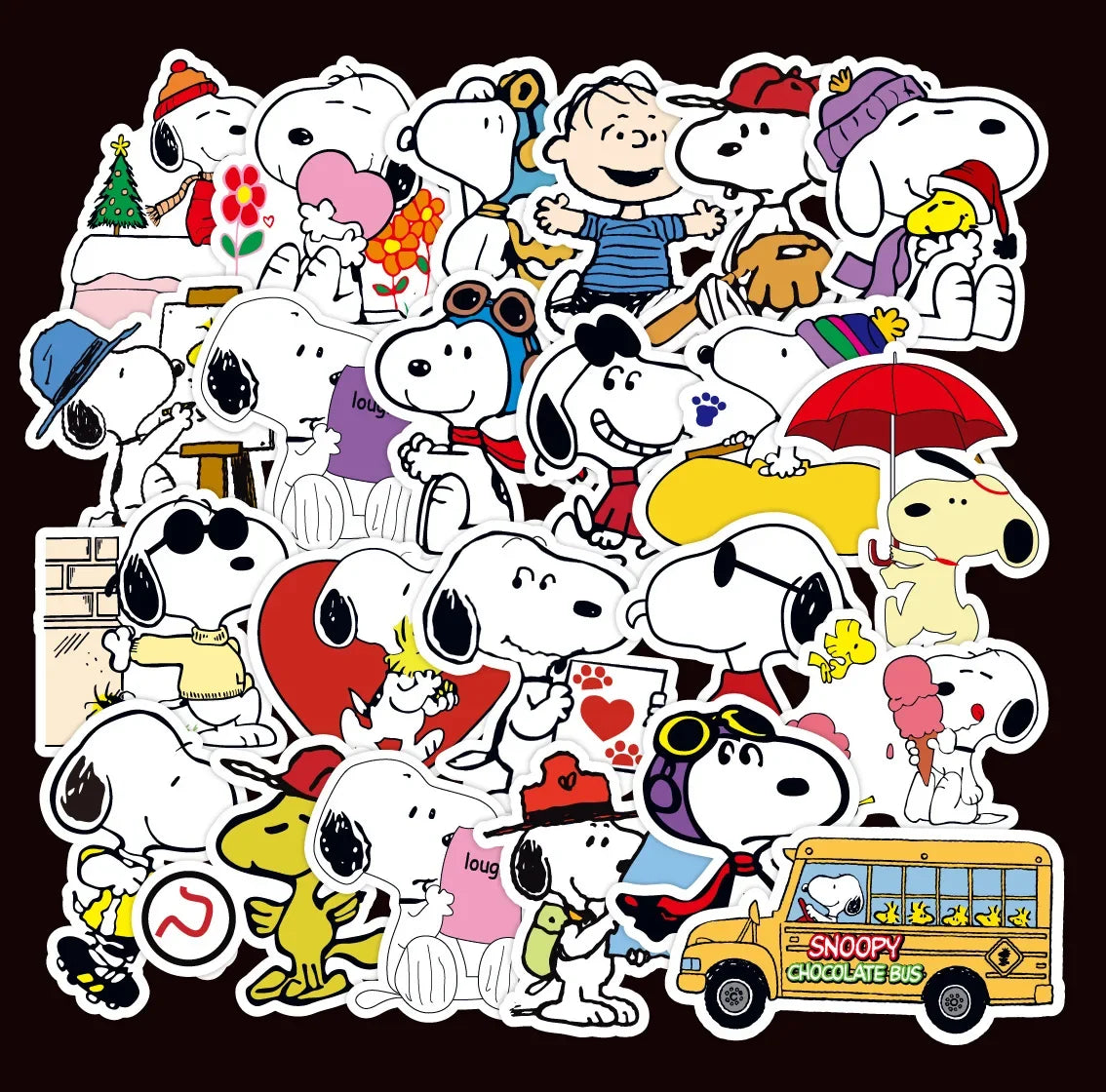 50pcs Snoopy Stickers Cartoon Decoration Sticker