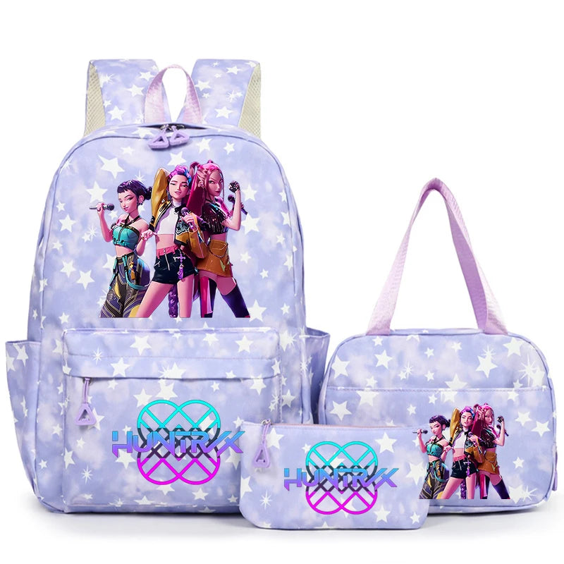 3Pcs/Set KPop Demon Hunter School Bags