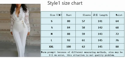 White Overalls Elegant Lace Long High Waist