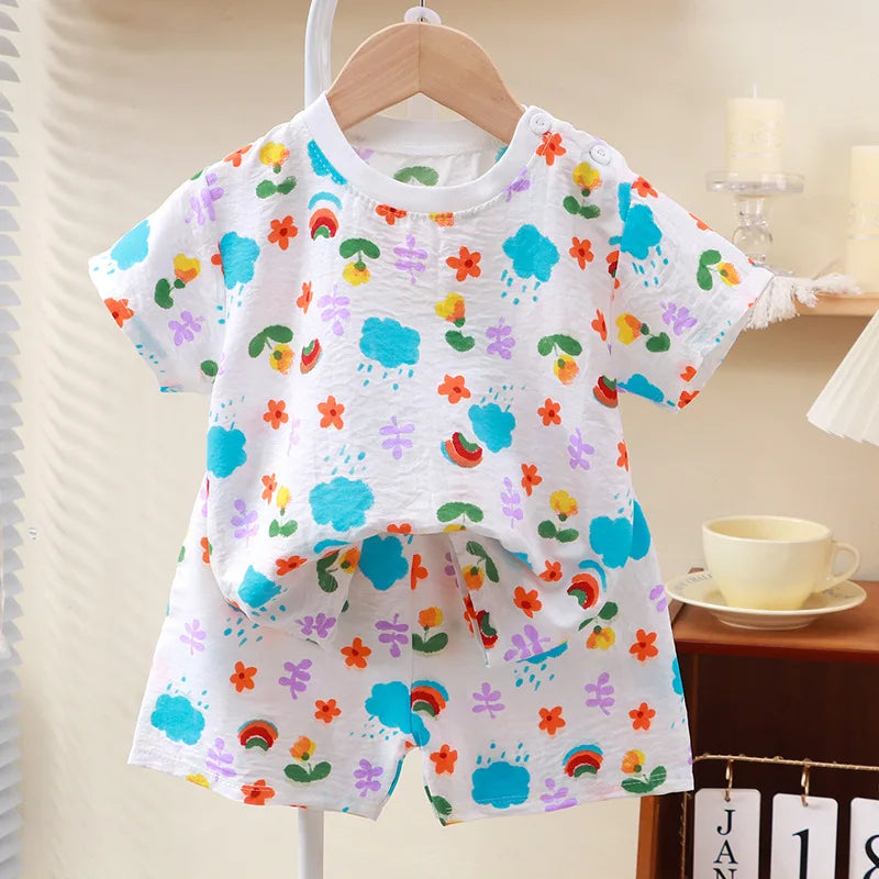 Pajama Soft Solid Color Girls Boys Pajamas Set