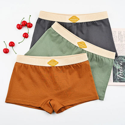 3PCS/Pack 100% Cotton Boxer Mid-rise Thin Lingerie