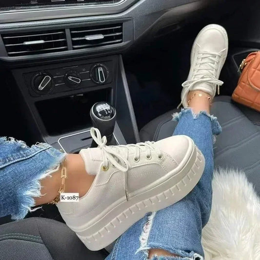 Casual Vulcanized Outdoor Walking Breathable Wedge Heel Sneakers