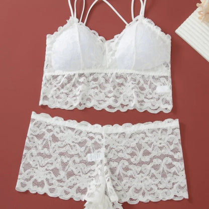 Lace Transparent Ultra-thin Bralette Lingerie Set