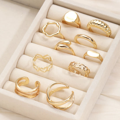 Vintage Smooth Open Rings Set