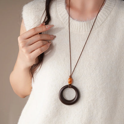 Black Coffee Round Water Drop Resin Necklaces