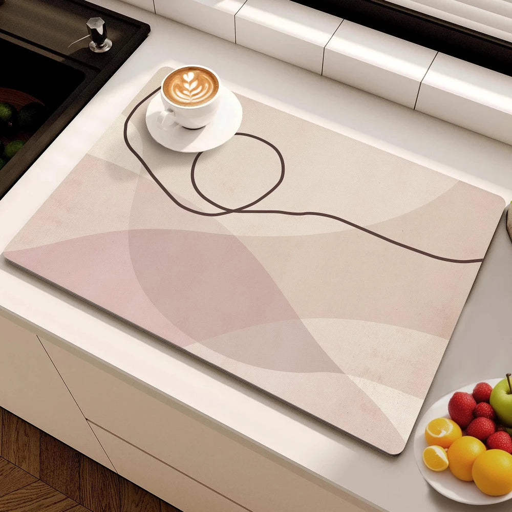 Minimalist Lines Diatom Mud Dish Drying Mat