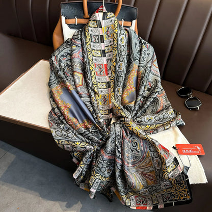 Luxury Silk 180X90CM Long Scarf Popular Silk Headscarf  Shawl
