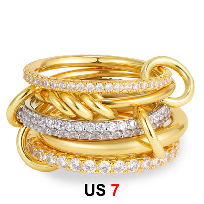 DANA Zirconia Gold Plated Rings Set