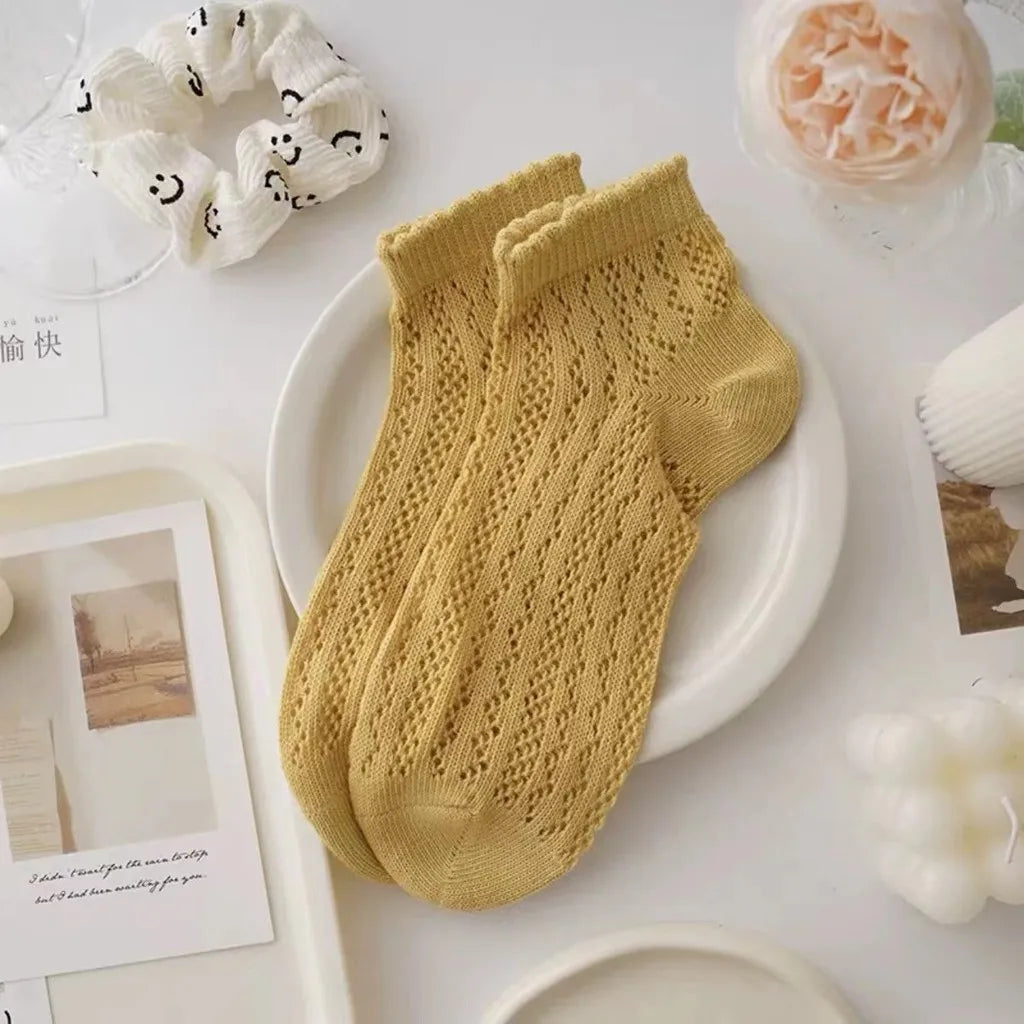 Soft Short Thin Mesh Socks