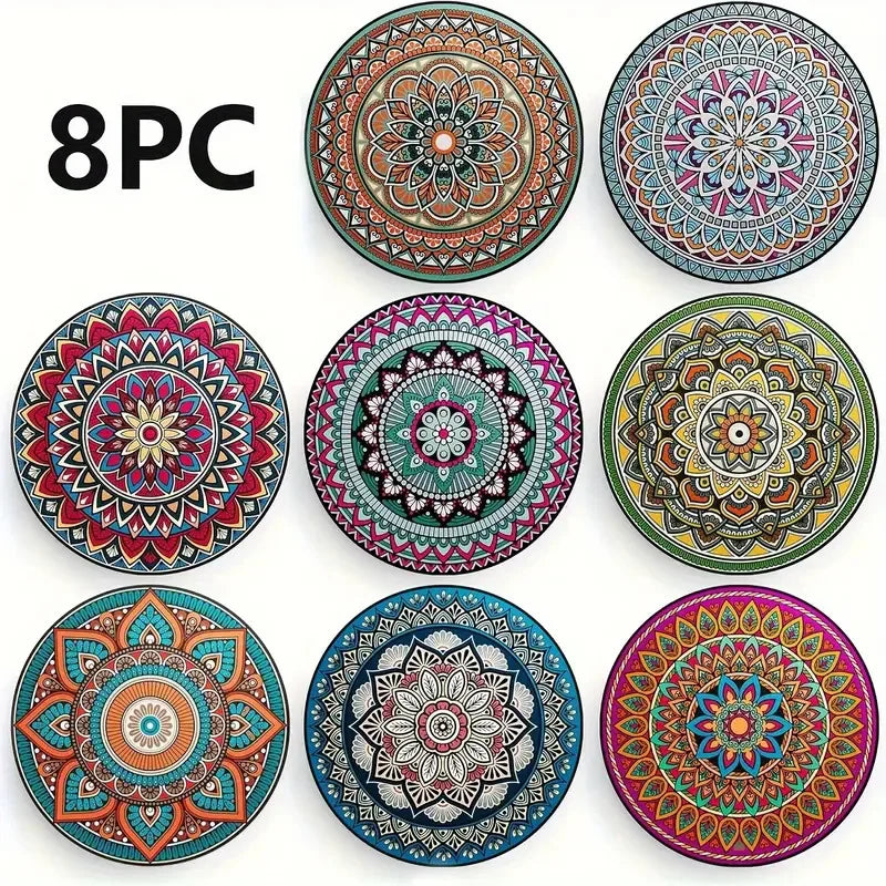 8PCS 10cm Wooden Coaster Teapot Mat