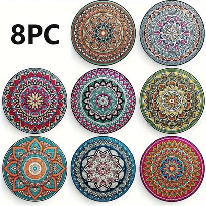 8PCS 10cm Wooden Coaster Teapot Mat