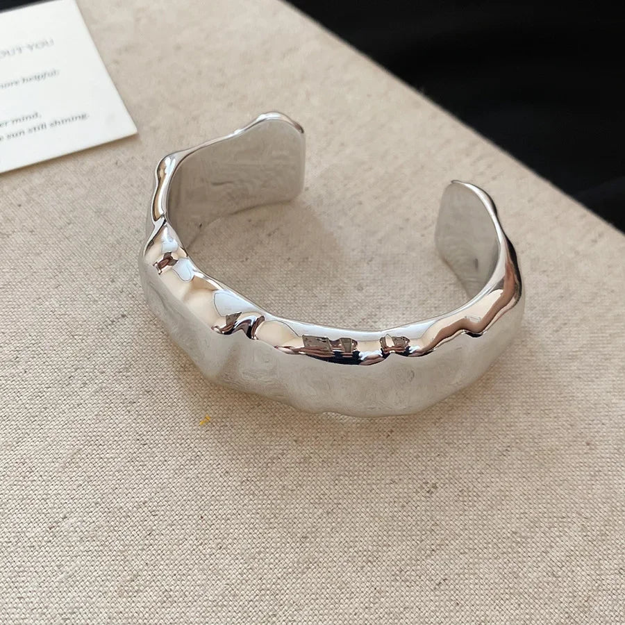 Geometric Glossy Opening Bangle Bracelets