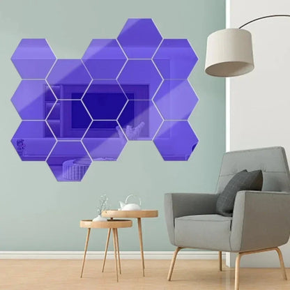 Hexagon Acrylic Mirror Wall Home Decoration Sticker