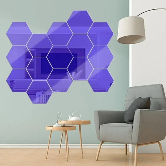 Hexagon Acrylic Mirror Wall Home Decoration Sticker
