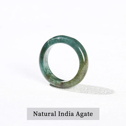 1 Pc Natural Stone Jade Crystal Agate Obsidian Fengshui Lucky Rings