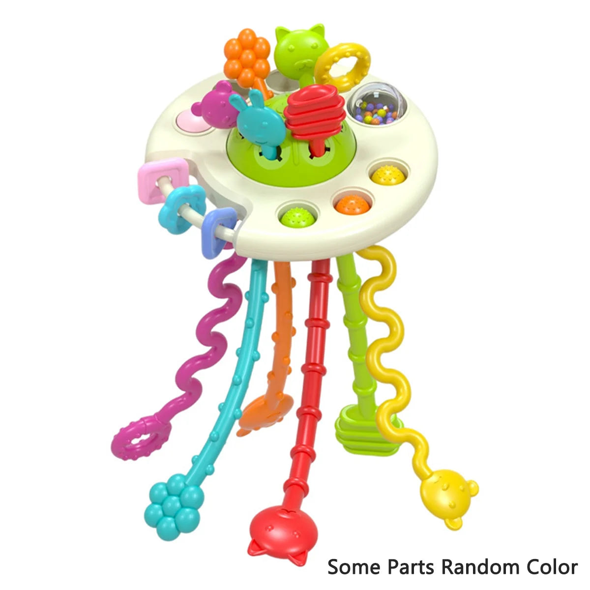 Activity Development Pull String Silicone Teething Rattle Educational Learning Toy