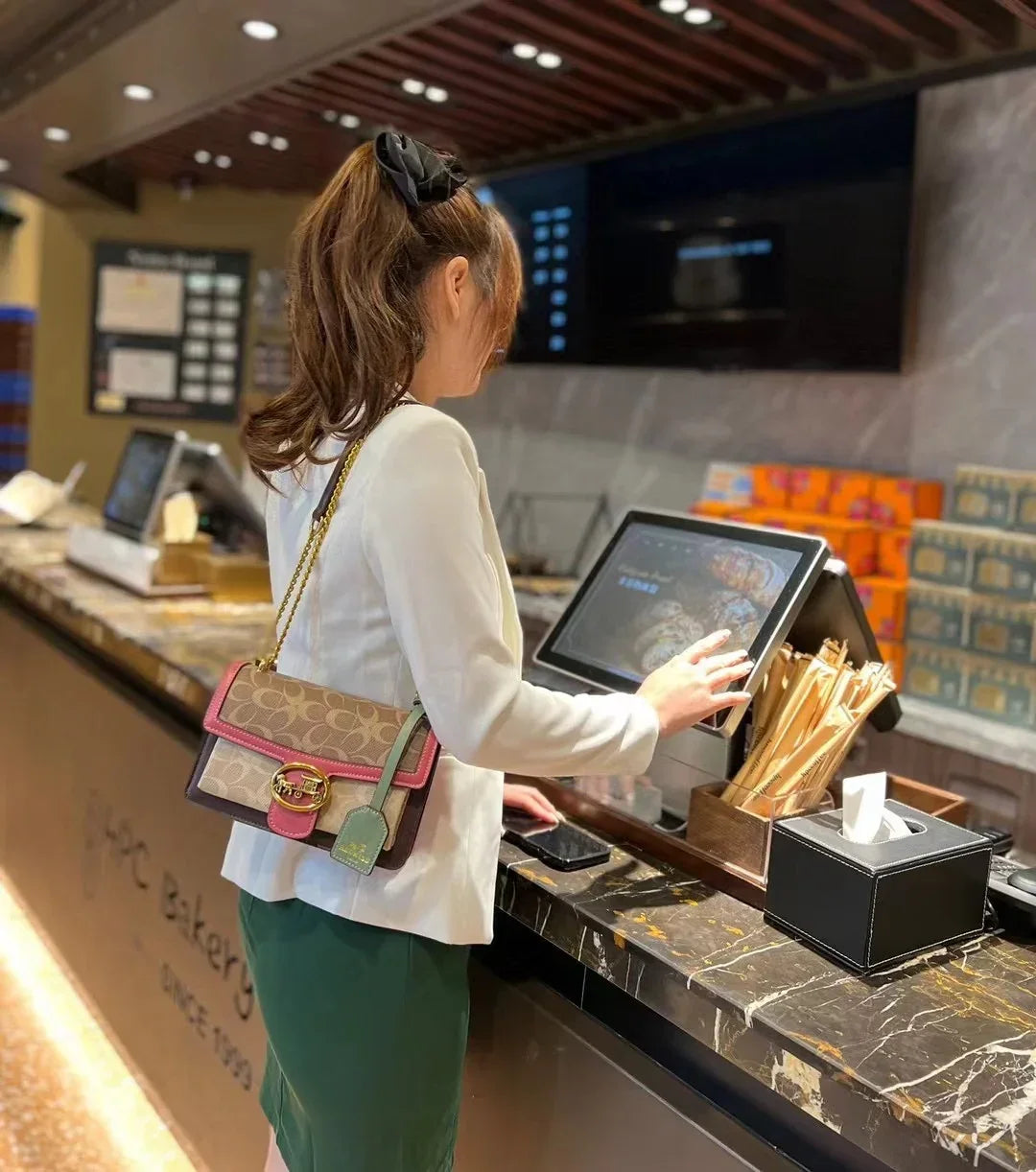 luxury contrast single shoulder underarm bag