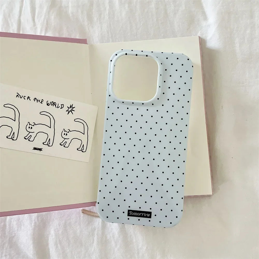 Polka Dot Small Fresh Mobile Phone Case for iPhone Ultra Slim Shockproof Cover