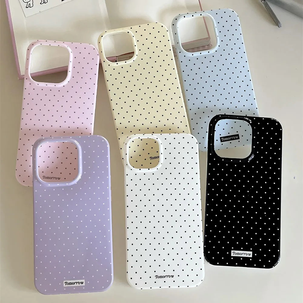 Polka Dot Small Fresh Mobile Phone Case for iPhone Ultra Slim Shockproof Cover
