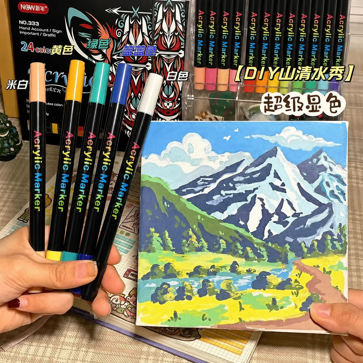 Professional Art Use 24/48-Color Acrylic Paint Markers