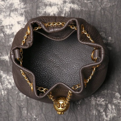 Genuine Leather Chain Crossbody Bag