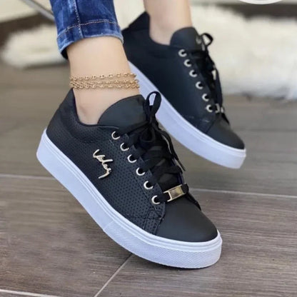 Retro Flat Non-Slip Vulcanized Jogging trainers Lace Up Walking Sneakers