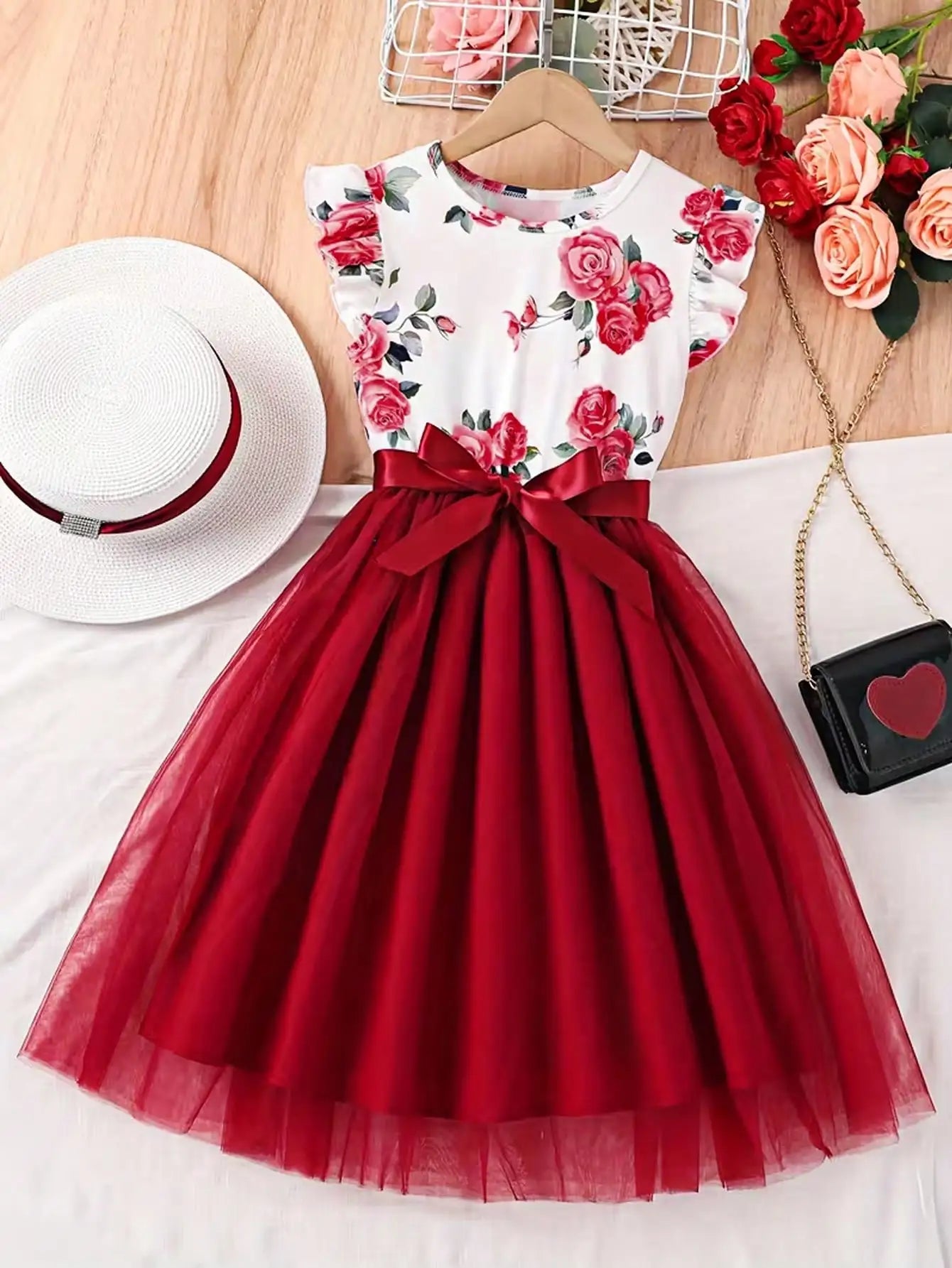 Small Flying Sleeve Printed Dress