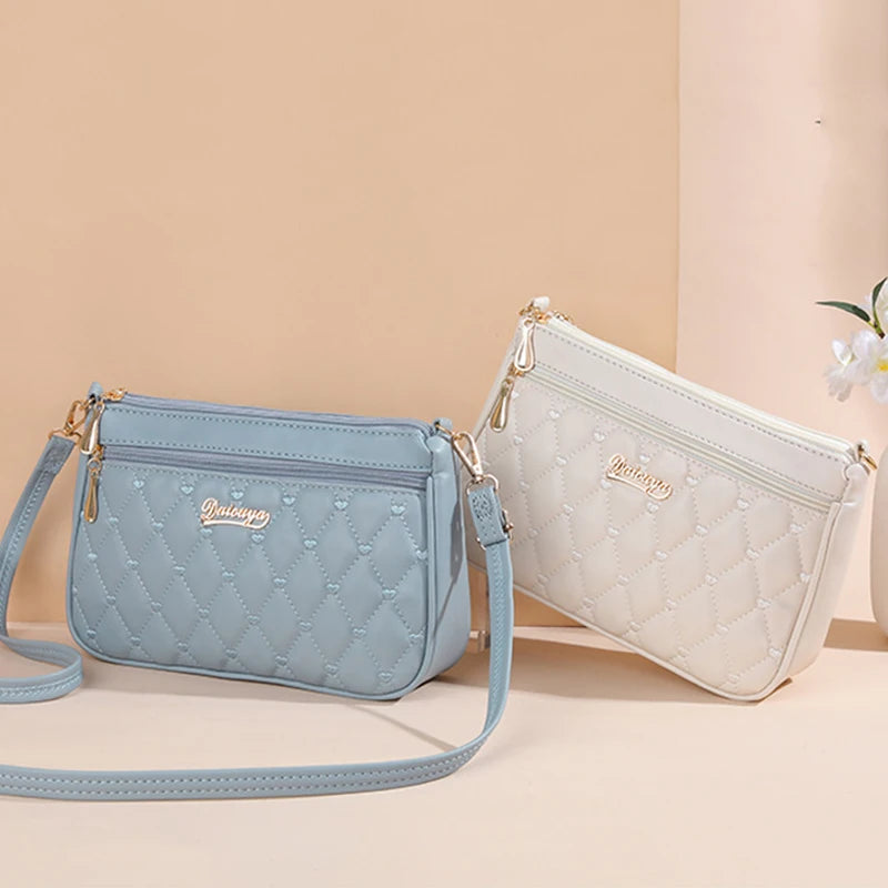 PU Leather Crossbody Large Capacity Embroidery Thread Small Handbags