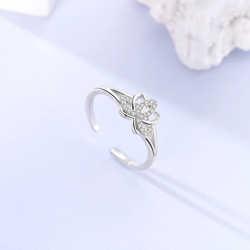 925 Sterling Silver Sparking Wave Star and Moon Rings