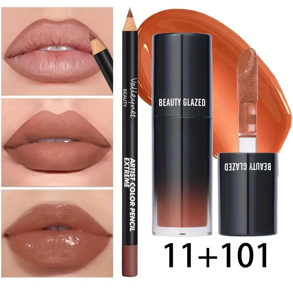 2-piece Lip Gloss and Lip Liner Nourishing and Moisturizing Set