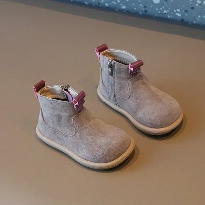 Casual Outdoor Anti-slip Infant Oxford Suede Plush Ankle Boots