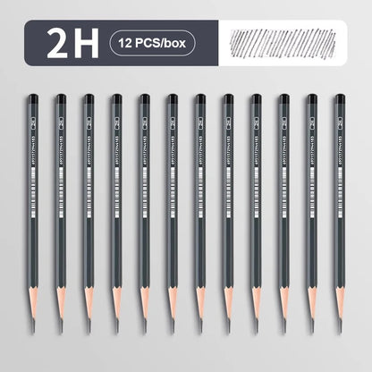 2H HB B 2B 3B 4B 5B 6B 7B 8B 12B 14B Sketch Drawing Graphite Charcoal Pencils Set