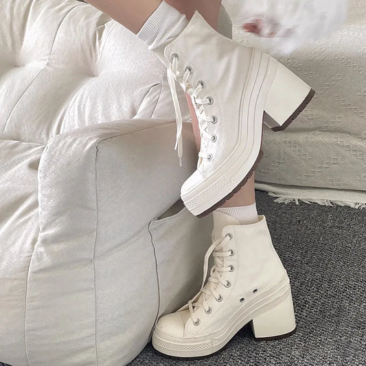 Canvas Lace Up Casual Sneakers
